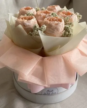 Caja de Peonias Peach Blush – Edición Romántica 6 piezas