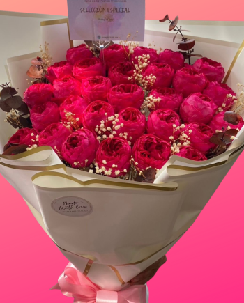 Royal Red 30 peonias preservadas - Colección Premium